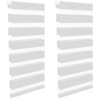 Set aus 2 Rollos mit Zebramuster Tag und Nacht B.40 x h. max. 170 cm weiß von IDMARKET
