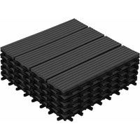 Set aus 5 Terrassenplatten wodhy mit Klicksystem aus schwarzem Holz-Verbundstoff von IDMARKET