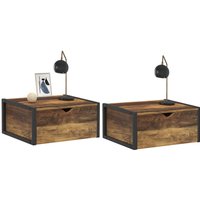 Set von 2 Wand-Nachttische HAWKINS Hängendes Regal Industriedesign von IDMARKET