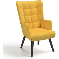 Idmarket - Skandinavischer Sessel ania Samt gelb von IDMARKET