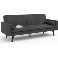 Skandinavisches gerades 3-Sitzer-Sofa naël in anthrazitgrauem Velours umwandelbar von IDMARKET