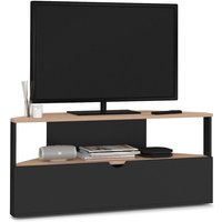 TV-Möbel 100 cm Eckschrank ELI Holz in Buchenholzoptik und Schwarz von IDMARKET