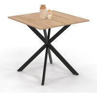 Table à manger carrée ALIX 2-4 personnes pied araignée bois et noir 80 cm von IDMARKET