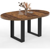 Table à manger extensible ronde PHOENIX 4-6 personnes bois foncé effet vielli et noir 120-160 cm Table à manger extensible ronde PHOENIX 4-6 personnes bois foncé effet vielli et noir 120-160 cm von IDMARKET