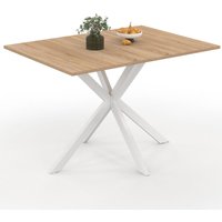 Table à manger rectangle ALIX 4-6 personnes pied araignée bois et blanc 110 cm Table à manger rectangle ALIX 4-6 personnes pied araignée bois et blanc 110 cm von IDMARKET