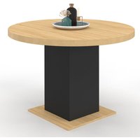 Table à manger ronde EDEN 6 personnes bois et noir 120 cm von IDMARKET