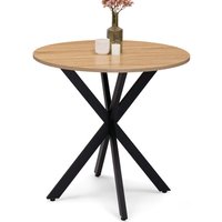 Runder Esstisch alix 4 Personen Spinnenfuß Holz und Schwarz 80 cm von IDMARKET
