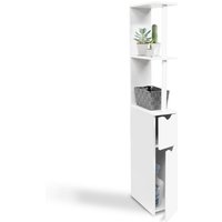 WC-Möbel Regal Holz willy 2 Türen weiß von IDMARKET