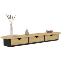Wandregal Eingangskonsole LISE 3 Schubladen Holz- und Schwarzeffekt Wandregal Eingangskonsole LISE 3 Schubladen Holz- und Schwarzeffekt von IDMARKET