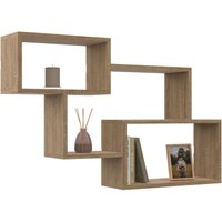 Wandregal mit zwei Positionen LOUANE Holz in Buchenoptik von IDMARKET