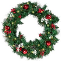 Weihnachtskranz mit 20 warmweißen LEDs von IDMARKET
