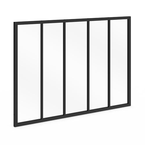 IDMarket - Atelier Glashaus mit 5 Fenstern, L 150 x H 108 cm, aus schwarzem Metall und Hartglas von IDMarket