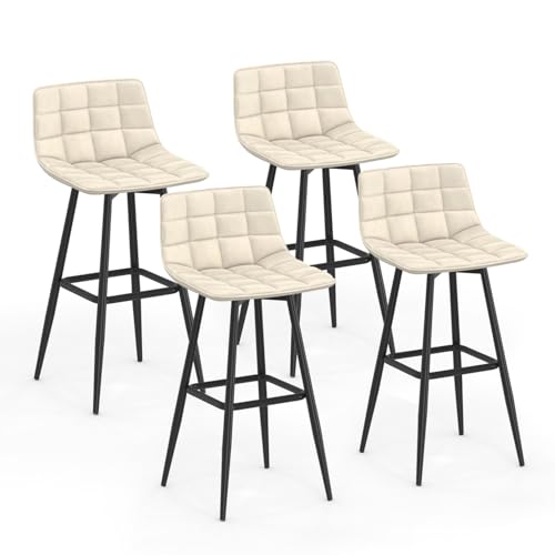 IDMarket - Barhocker Mady, Beige, 4 Stück von IDMarket