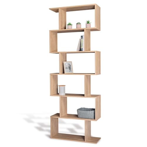 IDMarket - Bücherregal Sofia S-Form Holz in Buche-Optik 189 cm von IDMarket