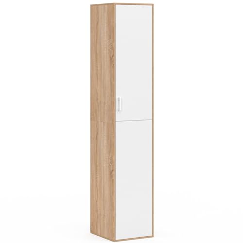 IDMarket - Büroschrank, 180 cm, multifunktional, Sylvia, Weiß und Holz, 1 Tür, 3 Einlegeböden IDMarket - Büroschrank, 180 cm, multifunktional, Sylvia, Weiß und Holz, 1 Tür, 3 Einlegeböden von IDMarket