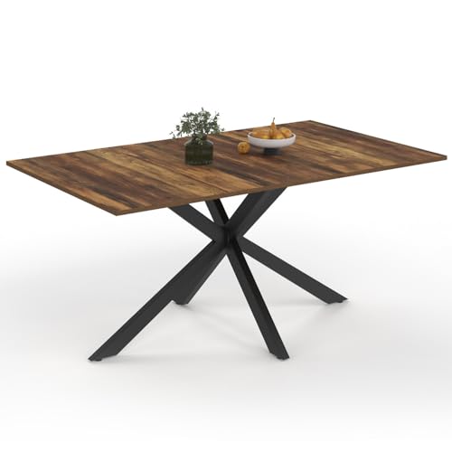 IDMarket - Esstisch, rechteckig, Alix, 8 Personen, Spinnenfuß, schwarz und Platte aus dunklem Holz, 160 cm IDMarket - Esstisch, rechteckig, Alix, 8 Personen, Spinnenfuß, schwarz und Platte aus dunklem Holz, 160 cm von IDMarket