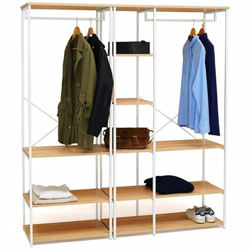 IDMarket - Garderobe, modular, Detroit XXL, Industrie-Design, Holz und Metall, Weiß von IDMarket