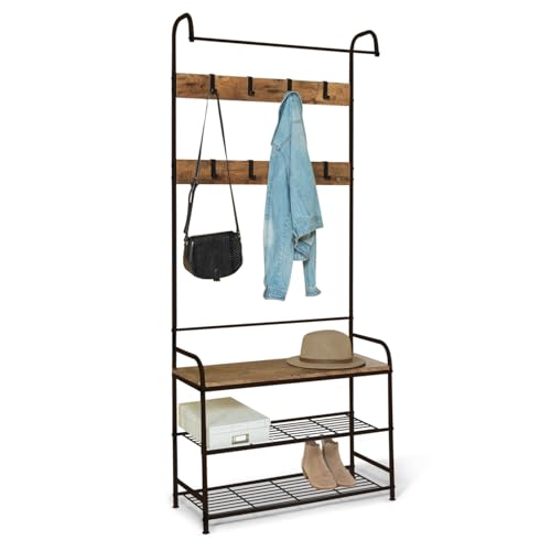 IDMarket - Garderobe Pedro 79 cm Holz und Schwarz Industriedesign IDMarket - Garderobe Pedro 79 cm Holz und Schwarz Industriedesign von IDMarket