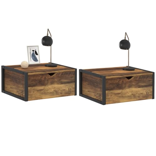 IDMarket - Hawkins Nachttisch, Wandmontage, Regal, industrielles Design, 2 Stück IDMarket - Hawkins Nachttisch, Wandmontage, Regal, industrielles Design, 2 Stück von IDMarket