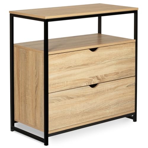 IDMarket - Kommode mit 2 Schubladen Detroit 80 cm Industriedesign mit Ablage von IDMarket