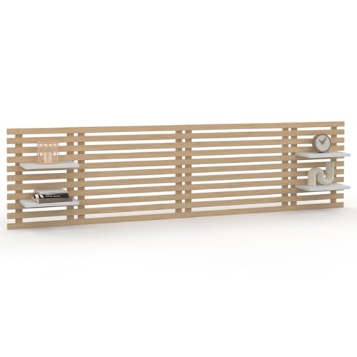 IDMarket - Kopfteil mit Latten AVA 240 cm aus hellem Holz und weißen Einlegeböden IDMarket - Kopfteil mit Latten AVA 240 cm aus hellem Holz und weißen Einlegeböden von IDMarket