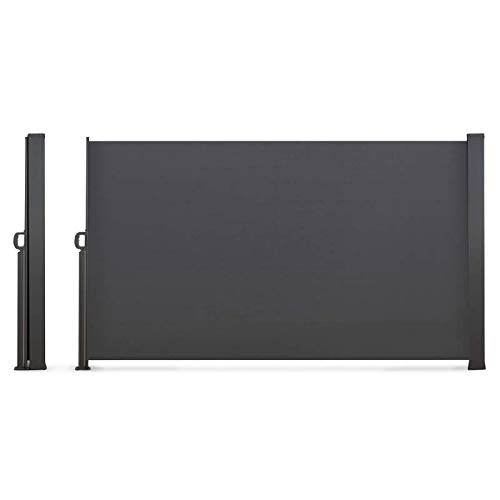 IDMarket – Paravent für den Außenbereich, einziehbar, 400 x 180 cm, Grau/Anthrazit von IDMarket