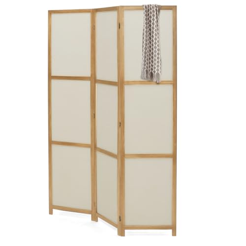 IDMarket - Raumteiler aus Holz und Stoff, beige IDMarket - Raumteiler aus Holz und Stoff, beige von IDMarket