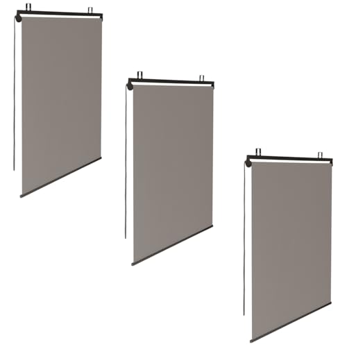 IDMarket - Set mit 3 Rollos, L 124 x H 225 cm, für Pergola, Taupe IDMarket - Set mit 3 Rollos, L 124 x H 225 cm, für Pergola, Taupe von IDMarket