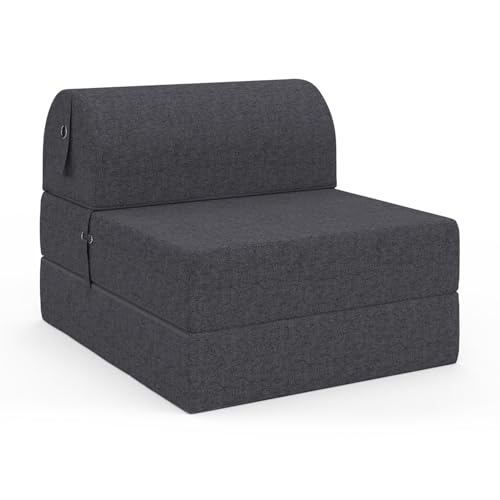 IDMarket - Sessel Paloma aus Stoff, Anthrazitgrau von IDMarket