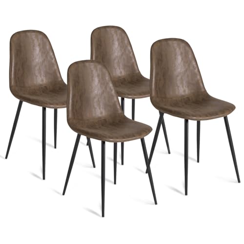 IDMarket - Set mit 4 Stühlen Vintage Dali Braun für Esszimmer von IDMarket