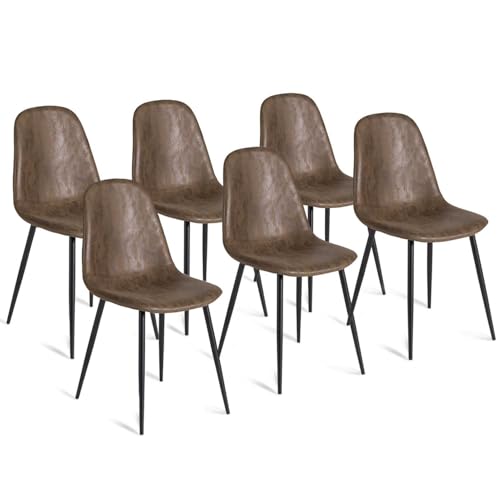 IDMarket - Set mit 6 Stühlen Vintage Dali Braun für Esszimmer von IDMarket