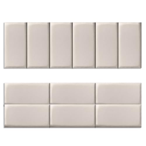 IDMarket - Set mit 6 Wandpaneelen für Kopfteil Yuma 180 cm aus Stoff in Wildlederoptik, Beige von IDMarket