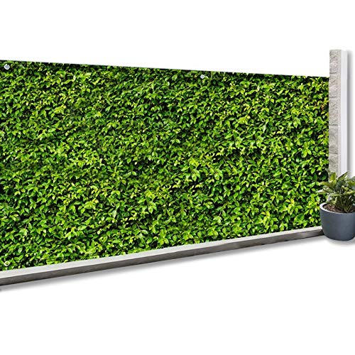 IDMarket Sichtschutz, Blickdicht, 1 x 10 m, Motiv Blätter, 160 g/m² von IDMarket