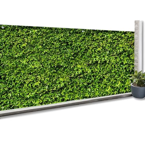 IDMarket - Sichtschutz, blickdicht, 1,2 x 10 m, bedruckt, Blätter, 160 g/m² von IDMarket