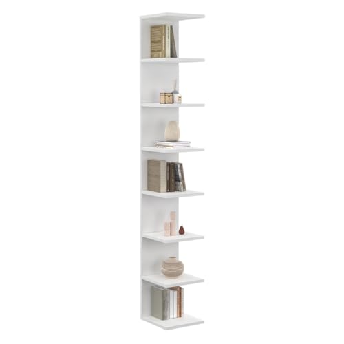 IDMarket - Wandregal mit zwei Positionen Chiara 8 Böden weiß 190 cm von IDMarket