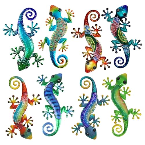 IDNVFY 8 Stücke Metall Gecko Hängende Dekorationen, Kreative Dekorationen Und Hausanhänger, Geeignet Für Wohnzimmer, Garten Und Balkon. IDNVFY 8 Stücke Metall Gecko Hängende Dekorationen, Kreative Dekorationen Und Hausanhänger, Geeignet Für Wohnzimmer, Garten Und Balkon. von IDNVFY