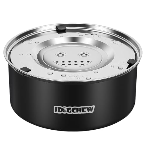 IDOGCHEW 3L Wassernapf Hund Ohne Sabbern Edelstahl, Trinknapf Hund Anti Schlabber mit Rutschfester Boden, Auslaufsicherer, Leicht zu Reinigen Spülmaschinenfest, Schwarz IDOGCHEW 3L Wassernapf Hund Ohne Sabbern Edelstahl, Trinknapf Hund Anti Schlabber mit Rutschfester Boden, Auslaufsicherer, Leicht zu Reinigen Spülmaschinenfest, Schwarz von IDOGCHEW