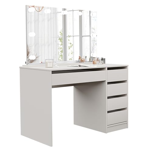 IDOHOME 5 Schubladen Schminktisch mit Beleuchtung - Cashmere Schminktisch mit Spiegel - Dressing Table with Mirror - Frisiertisch - mit Schubladen - Kosmetiktisch - Dressing Table IDOHOME 5 Schubladen Schminktisch mit Beleuchtung - Cashmere Schminktisch mit Spiegel - Dressing Table with Mirror - Frisiertisch - mit Schubladen - Kosmetiktisch - Dressing Table von IDOHOME
