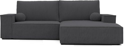 IDOHOME Sofa mit Schlaffunktion 294x185 - Ecksofa mit Schlaffunktion und Bettkasten - Schlafsofa mit Bettkasten - Sofa 3 Sitzer - Couch Rechts von IDOHOME