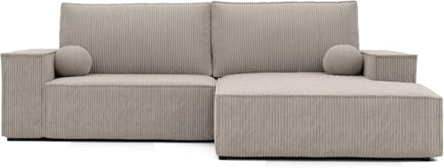 IDOHOME Sofa mit Schlaffunktion 294x185 - Ecksofa mit Schlaffunktion und Bettkasten - Schlafsofa mit Bettkasten - Sofa 3 Sitzer - Couch Rechts von IDOHOME
