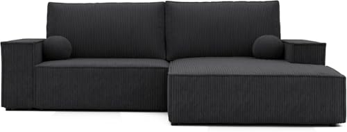 IDOHOME Sofa mit Schlaffunktion 294x185 - Ecksofa mit Schlaffunktion und Bettkasten - Schlafsofa mit Bettkasten - Sofa 3 Sitzer - Couch Rechts von IDOHOME