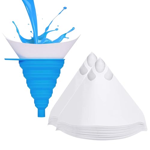 IDOMISMR 200 Stück filter + 1 x Kegel-Silikon-Trichterfilter, Harzfilter, Einweg-Farbsiebe für Automobil-Sprühfarbe, Kunstmalerei-Filter IDOMISMR 200 Stück filter + 1 x Kegel-Silikon-Trichterfilter, Harzfilter, Einweg-Farbsiebe für Automobil-Sprühfarbe, Kunstmalerei-Filter von IDOMISMR