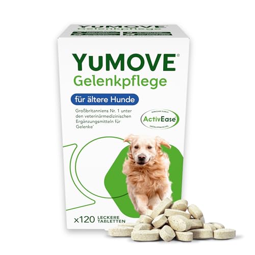 YuMOVE Grünlippmuschel Hund Gelenktabletten - 120 Tabletten - Für ältere Hunde ab 8 Jahren - Beweglichkeit und Gelenkfunktion - Gelenktabletten für Hunde mit Omega-3 und Vitamin E YuMOVE Grünlippmuschel Hund Gelenktabletten - 120 Tabletten - Für ältere Hunde ab 8 Jahren - Beweglichkeit und Gelenkfunktion - Gelenktabletten für Hunde mit Omega-3 und Vitamin E von Yumove