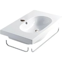 Idral - Ergonomisches Waschbecken mit Keramiküberlauf Serie home 10396 Weiß - Keramik von IDRAL