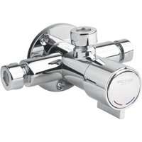 Zeitgesteuerte 15-Sekunden-Brausebatterie mit externer Stromversorgung und Blockierschutztaste Serie minimal Idral 08533F Verchromt - Messing von IDRAL