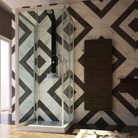 3-seitige Duschkabine in pvc weisses Profil h 200 mod. Lite 70x80x70 cm Klarglas 3-seitige Duschkabine in pvc weisses Profil h 200 mod. Lite 70x80x70 cm Klarglas von IDRALITE