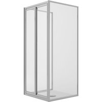 Idralite - Duschkabine 3-seitig 2 Feste+ Saloon mit 2 Schwenktüren Klarglas h 198 mod. West 90x90x90 cm Öff. 90 von IDRALITE