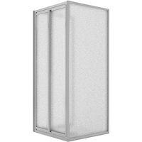 Duschkabine 3-seitig 2 Feste+ Saloon mit 2 Schwenktüren Strukturglas h 198 mod. West 90x90x90 cm Öff. 90 von IDRALITE