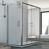 Idralite - Duschkabine 3-seitig Klarglas h 185 mod. Replay Trio 2 Türen 80x130x80 cm von IDRALITE
