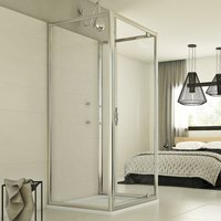 Duschkabine 3-seitig Klarglas h 198 mod. Cristal Trio 1 Tür 70x80x70 Öff. 80 cm von IDRALITE